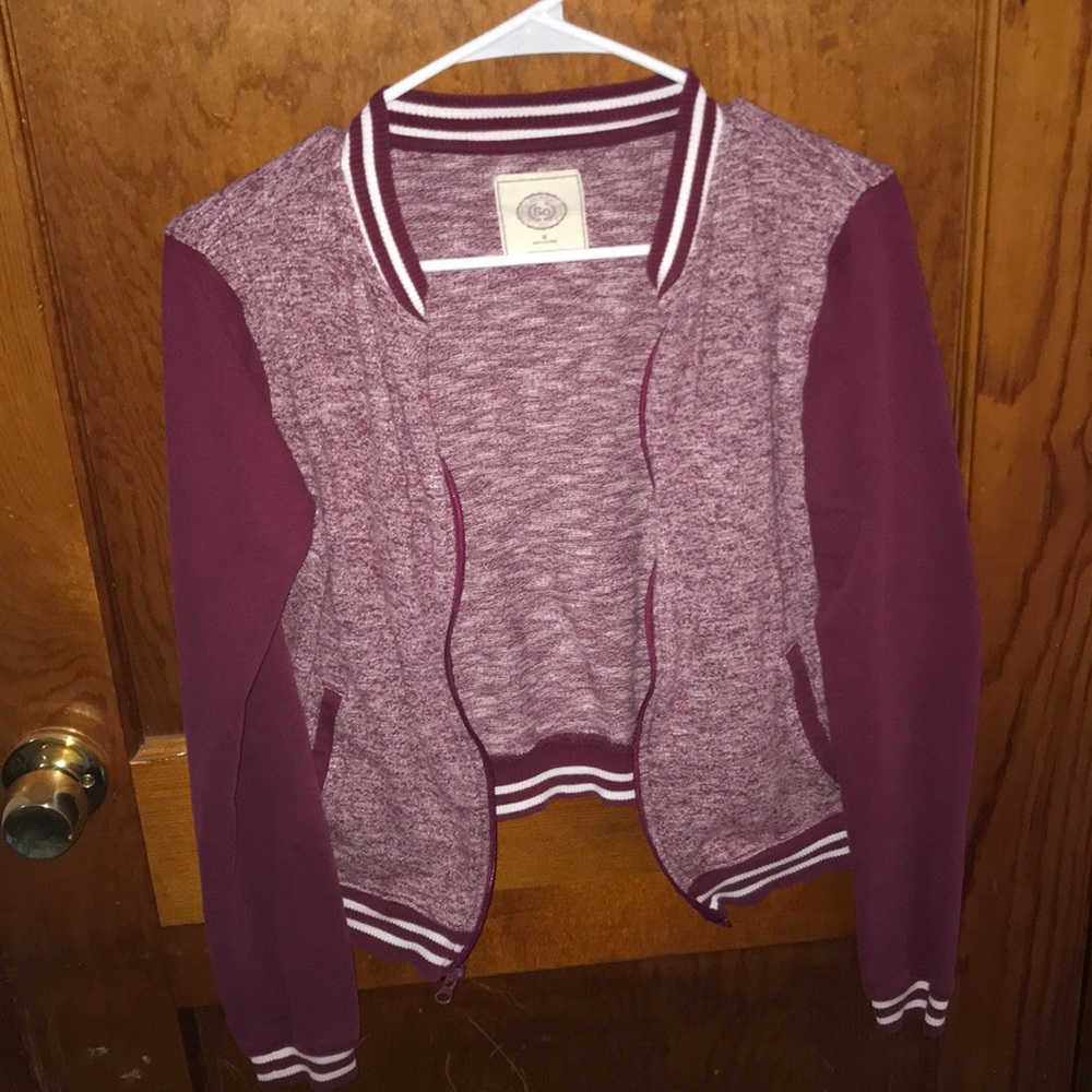 *CLOSING SALE*Casual knit burgundy jacket